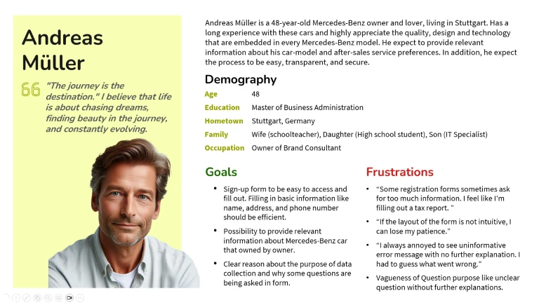 User Persona of Andreas Muller